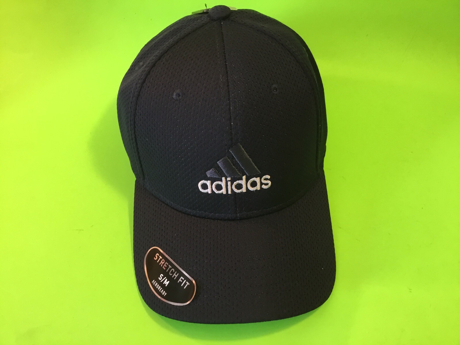 ADIDAS Stretch Fit Aeroready Adult  Hat Size S/M Navy Blue w/Silver thumbnail 2