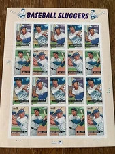 US SCOTT 4080 - 4083 PANE OF 20 BASEBALL SLUGGERS STAMPS 39 CENT MNH