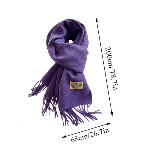 Solid Scarf Women Fashion Cashmere Winter Warm Scarves Long Headband Shawl Wrap - Picture 8 of 36