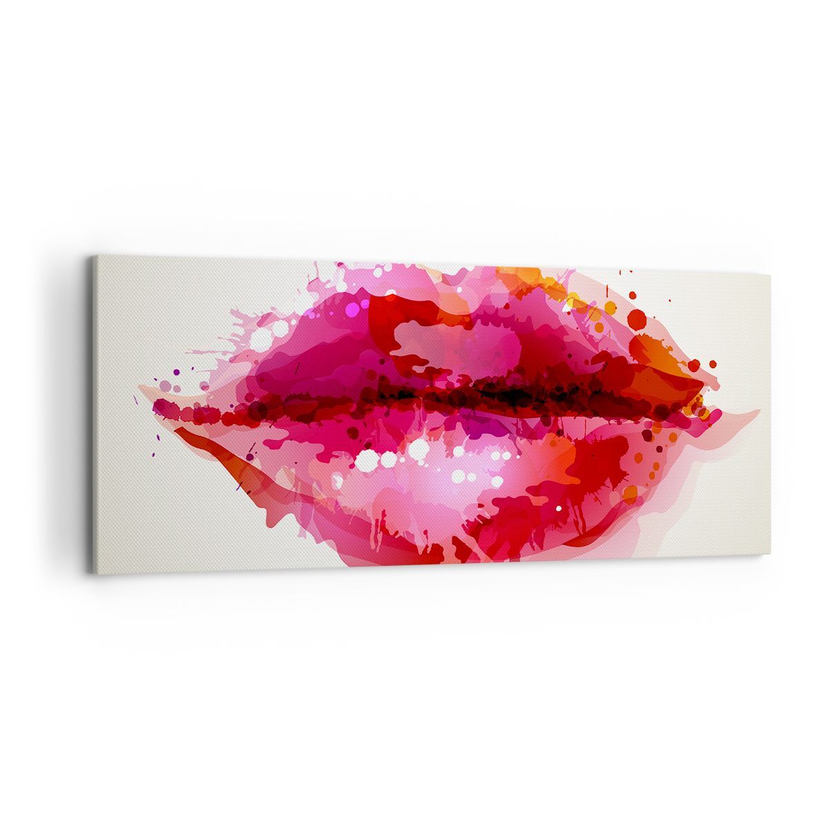 Quadro su Tela 120x50cm Labbra rosse lucido labbro lucido Stampe Immagini Murale