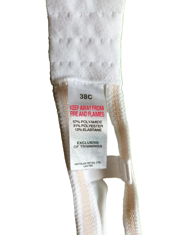 Matalan White Underwired Evenly Padded Strapless Bra UK 38C eBay