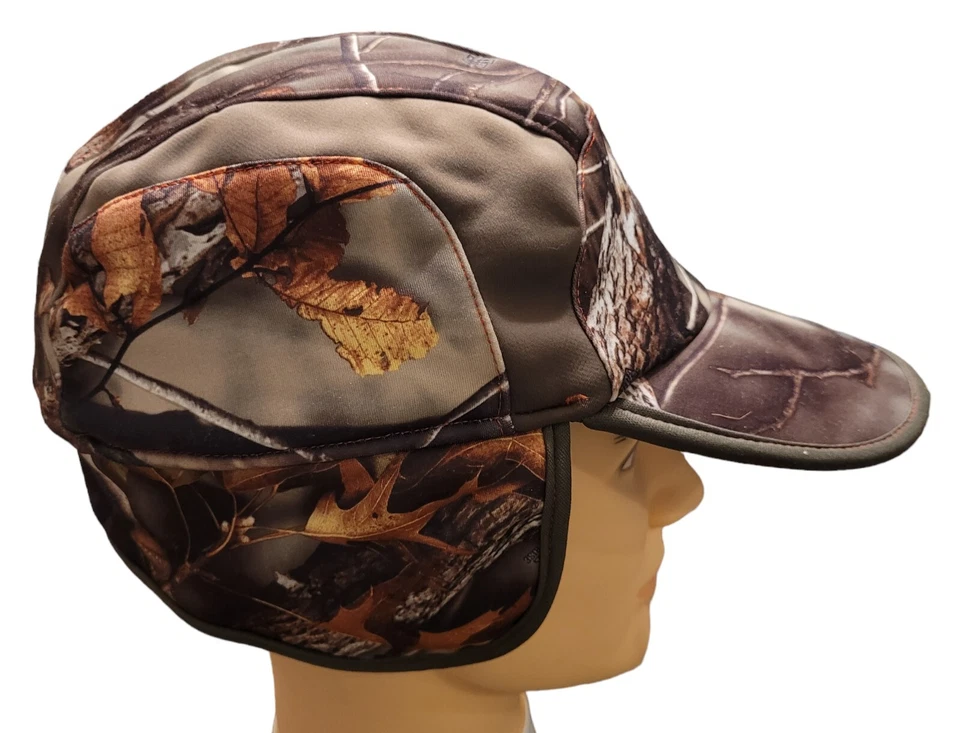 Huntworth Real Tree Camo Hunting Hat Cap Large Ear Flaps Oak Tree Fleece Lining - Image 4 of 4