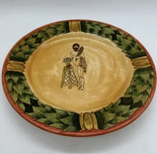 Rubino Alabaster Greek God 11 Inch Dinner Plate Hand Painted Signed Hercules