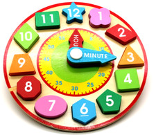 Melissa  Doug Wooden Shape-Sorting Clock Puzzle Numbers 9" Diameter