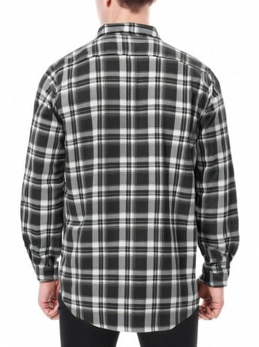 Men ' s 100% Cotton Plaid Flannel Shirt Long Sleeve Fashion Comfort Fit Pockets - Picture 68 of 95