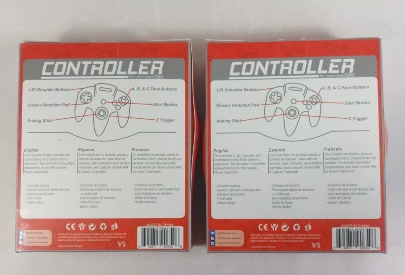2 Controller Remote In Black For N64 Brand New OLD SCHOOL. - Image 2 of 2