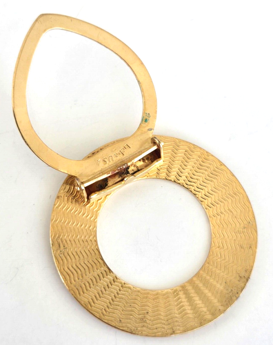 Vintage Lieba Textured Wreath Gold Tone Scarf Clip 1-1/2" - Picture 5 of 6