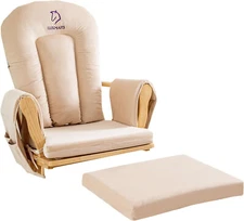 LUXMARS Glider Rocker Replacement Cushions 5 PCS Soft Velvet with Storage sides