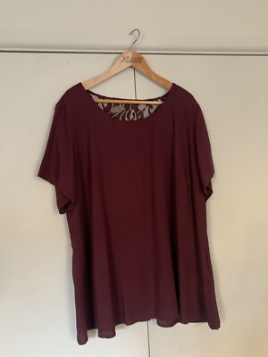 Plus size Women's Designer Top, size 26/28, Bordeaux Red, Zizzi, New with Tags