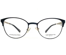 Liz Claiborne Eyeglasses Frames L445 E8W Blue Gold Cat Eye Full Rim 48-17-130