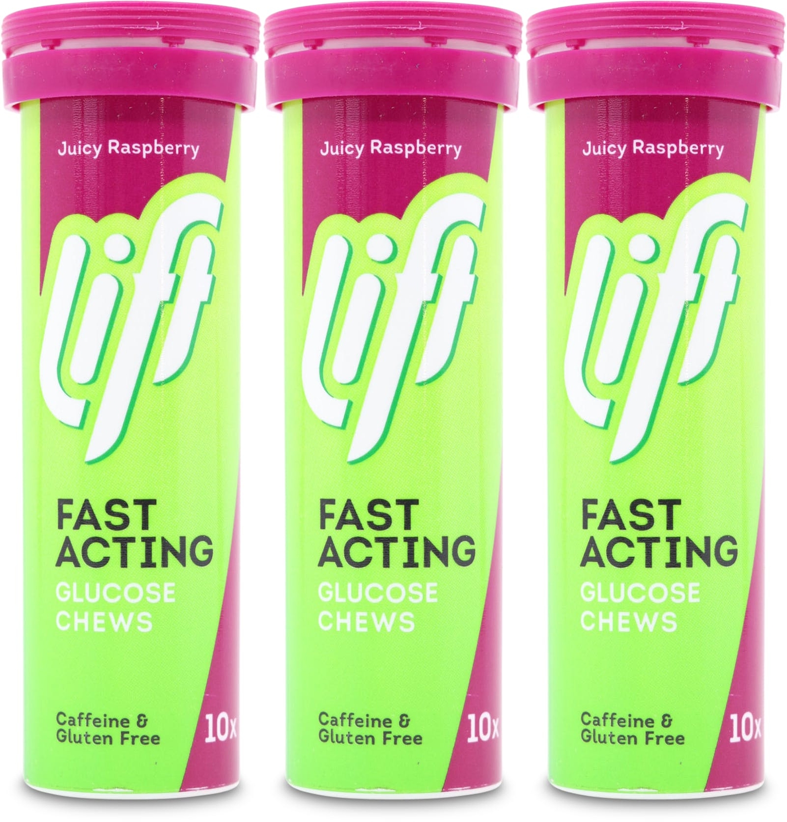 Lift Fast Acting Glucose Chews Tube Raspberry 10 Pack X 3