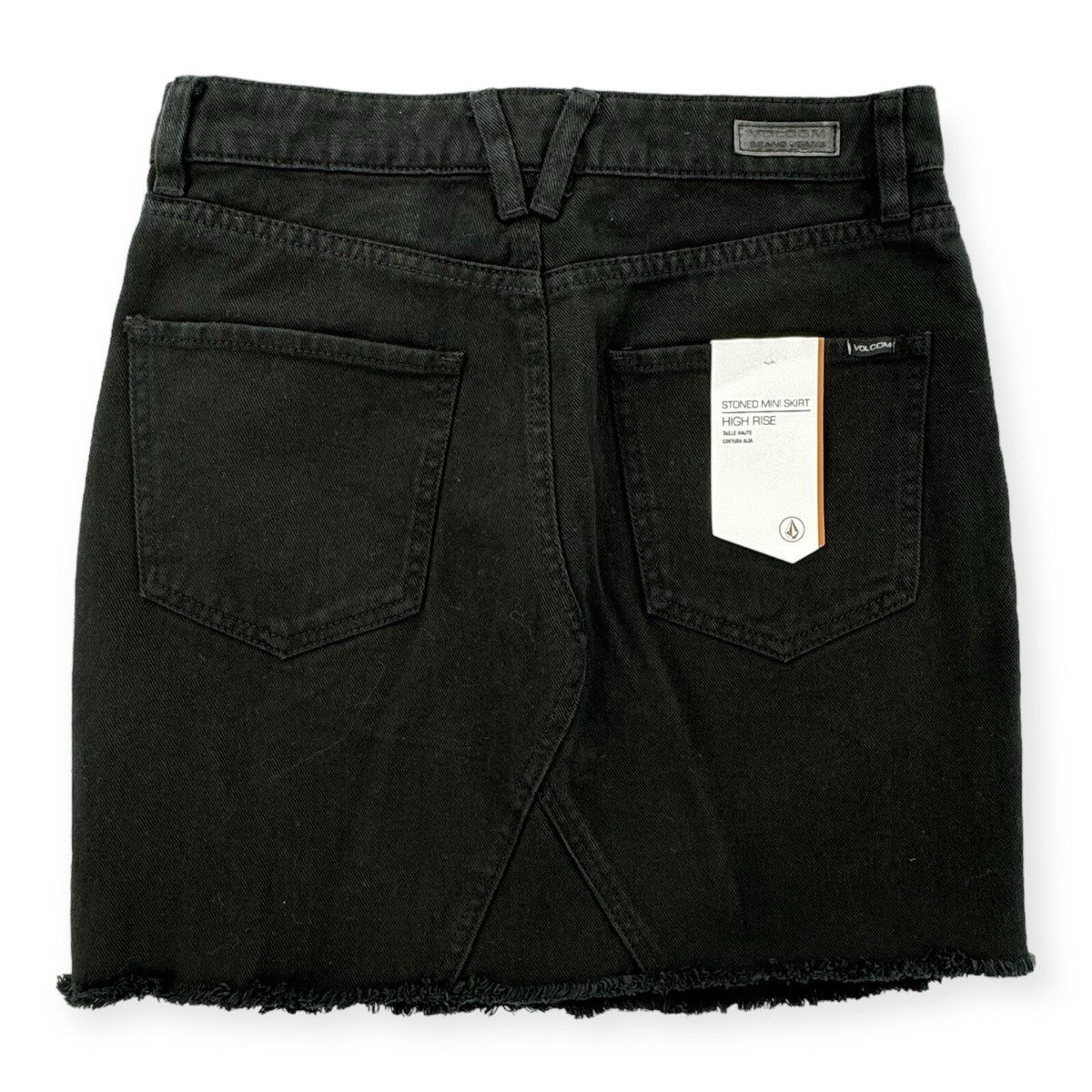 Volcom Denim Jean Skirt Womens Small High Rise Black