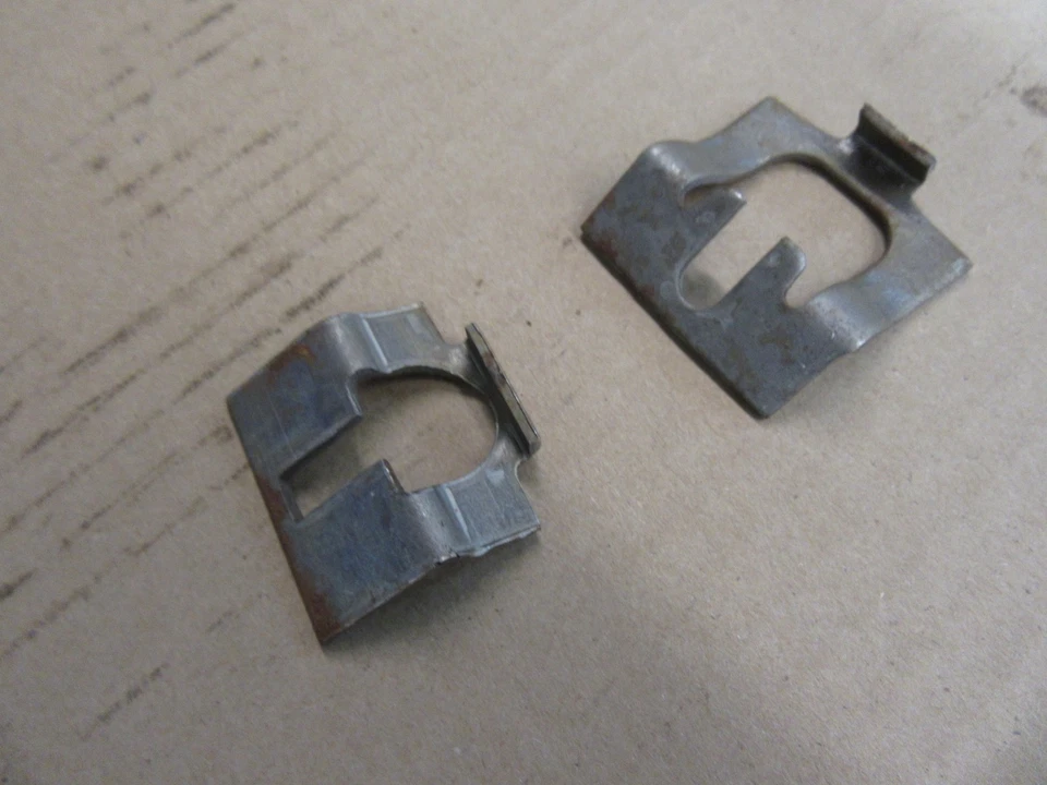 1970 Pontiac Catalina interior door panel upholstery mount clip pair set parts - Image 2 of 2
