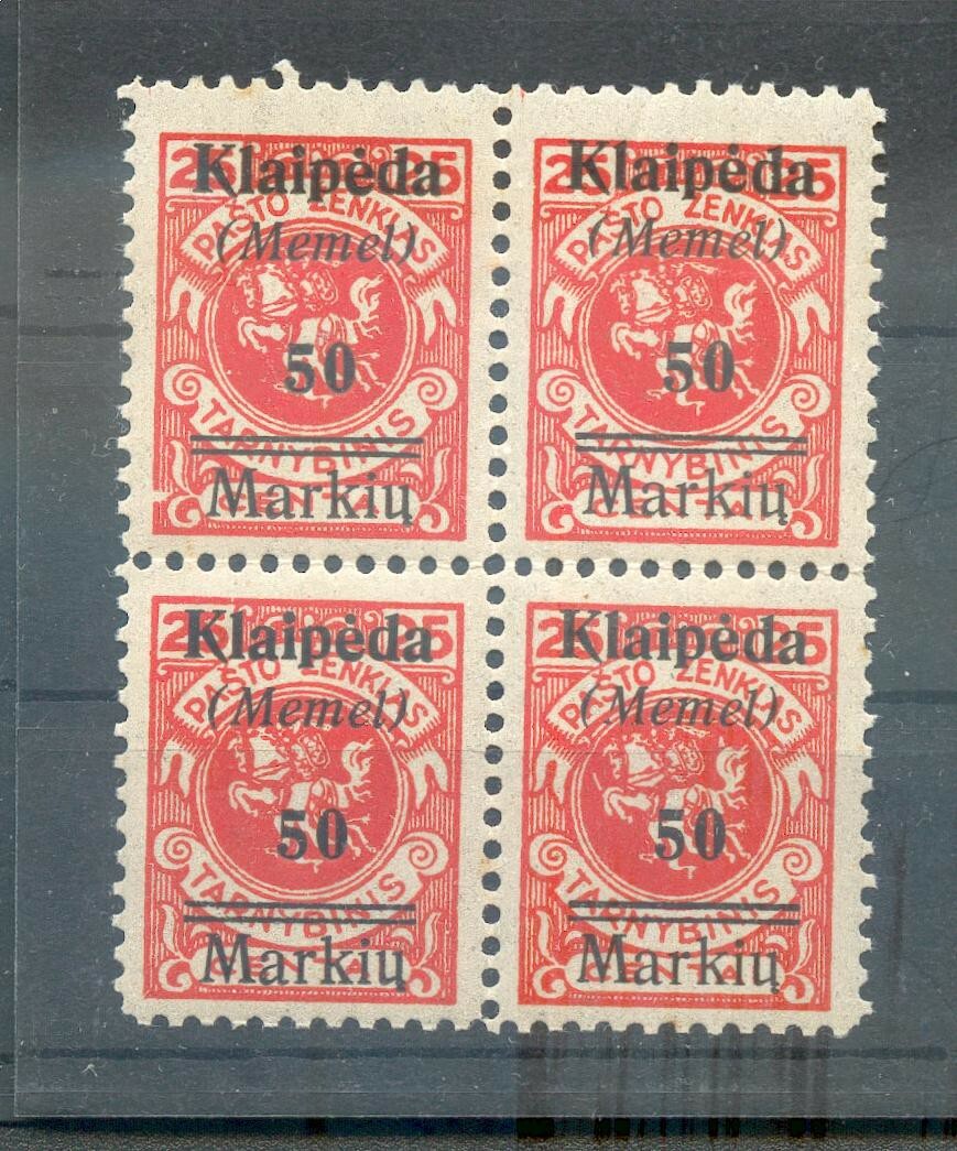 Memel 131 block of four MNH mint never hinged 72EUR (R1497