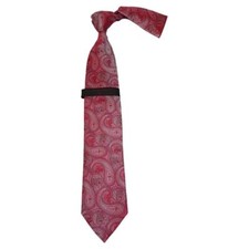Mens Steven Land 100 Woven Silk Big Knot Tie and Hankie Set BW2436-05 Red