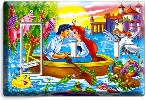 PLACA DE PARED INTERRUPTOR DE LUZ PRINCESA ARIEL PEQUEÑA SIRENA BEBÉ HABITACIÓN INFANTIL DECORACIÓN HD - Imagen 32 de 34