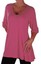 Womens-Fashion-3-4-Sleeve-V-Neck-Plain-Long-Casual-Plus-Size-Blouse-Tunic-Top