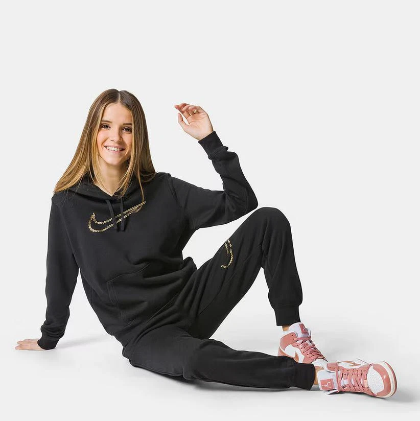 Nike Sudadera C/Capucha Mujer Ropa Deportiva Club - 010 (Negro / Oro) - Imagen 4 de 4