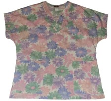 Jasco Uniform Multicolored Floral Scrub Top Women's Size XS