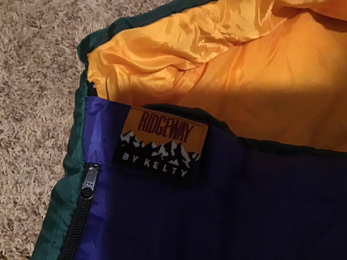 Kelty Ridgeway Blue/Gold Quallofil Mummy Sleeping Bag 33x84 | eBay