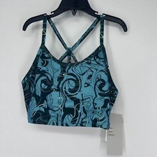 Z by Zella Girls' Strappy Sports Bra Teal Reef Meridian Print M 8/10 NWT