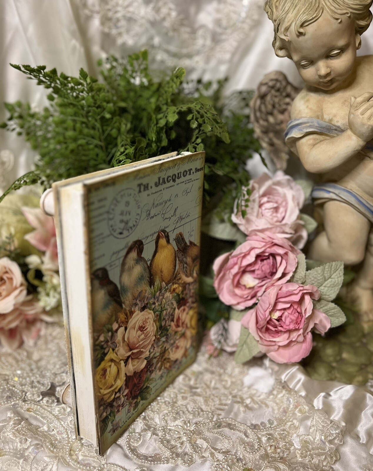 Book Riser, French Country, Shabby Chic Cottage Romantic Decor #2