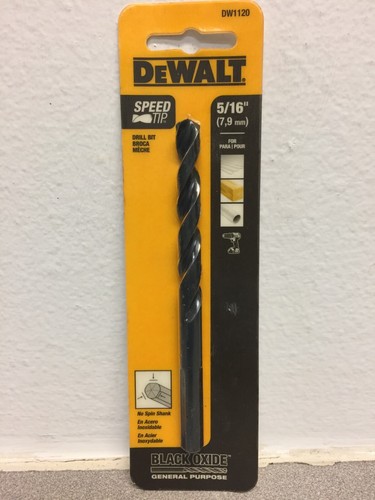 DeWalt DW1120 5/16 in. X 4-1/2 in. L Black Oxide Drill Bit