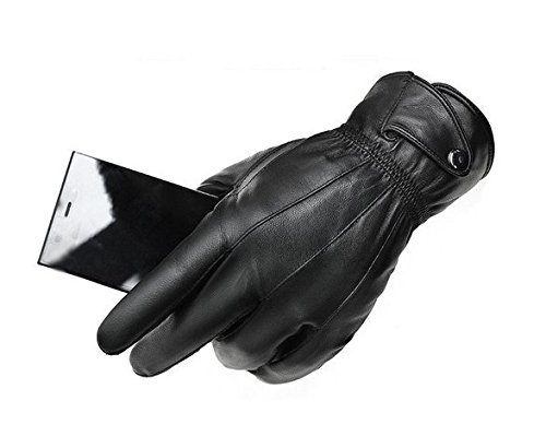 Gants cuir homme noir doublure polaire interne taille S M L XL XXL - Photo 1/4