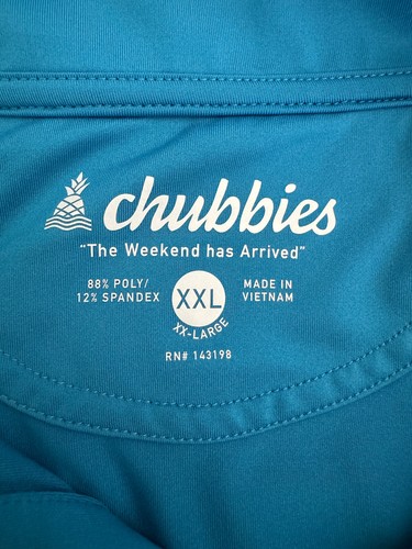 Chubbies Shirt Mens Stretch Sz XXL Golf The Moroccan Night Performance Polo Blue - Picture 3 of 3