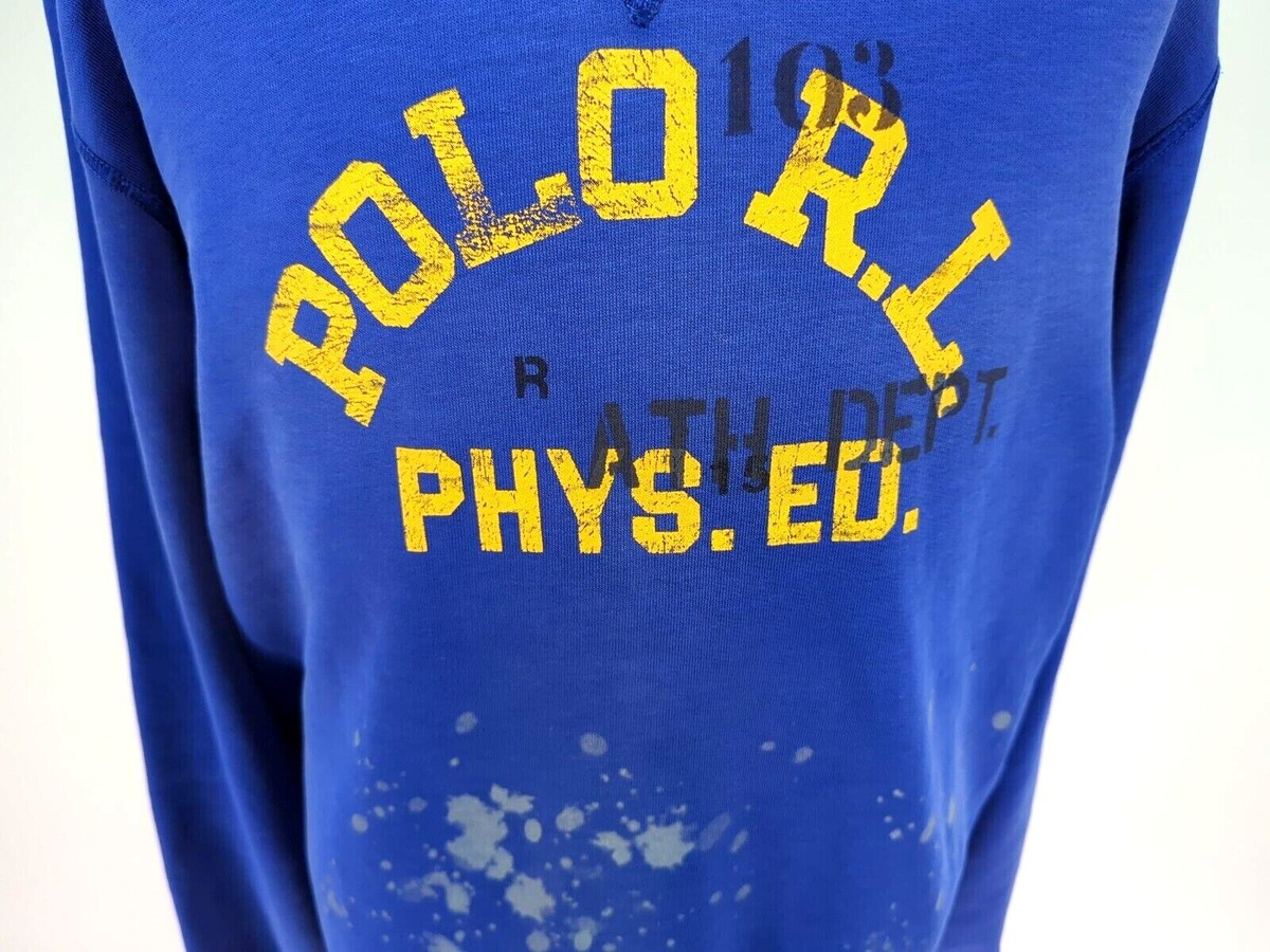 POLO RALPH LAUREN Blue w/Splatter Phys Ed Graphic Fleece