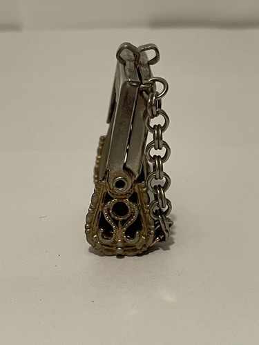 Mini monedero de malla dorado llavero encanto medallón - Imagen 4 de 12