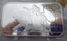 1 oz. 2024 UNA AND THE LION Royal Mint art bar .9999 ultra fine silver