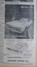 1969 Newspaper Ad For Chrysler - Your Next Car Should Look This Great 1970 Model 1969 Newspaper Ad For Chrysler - Your Next Car Should Look This Great 1970 Model
