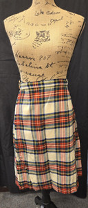 Vintage 70s 100% Wool Lochan Kilted Skirt  Authentic Stewart Tartan 30 in Waist