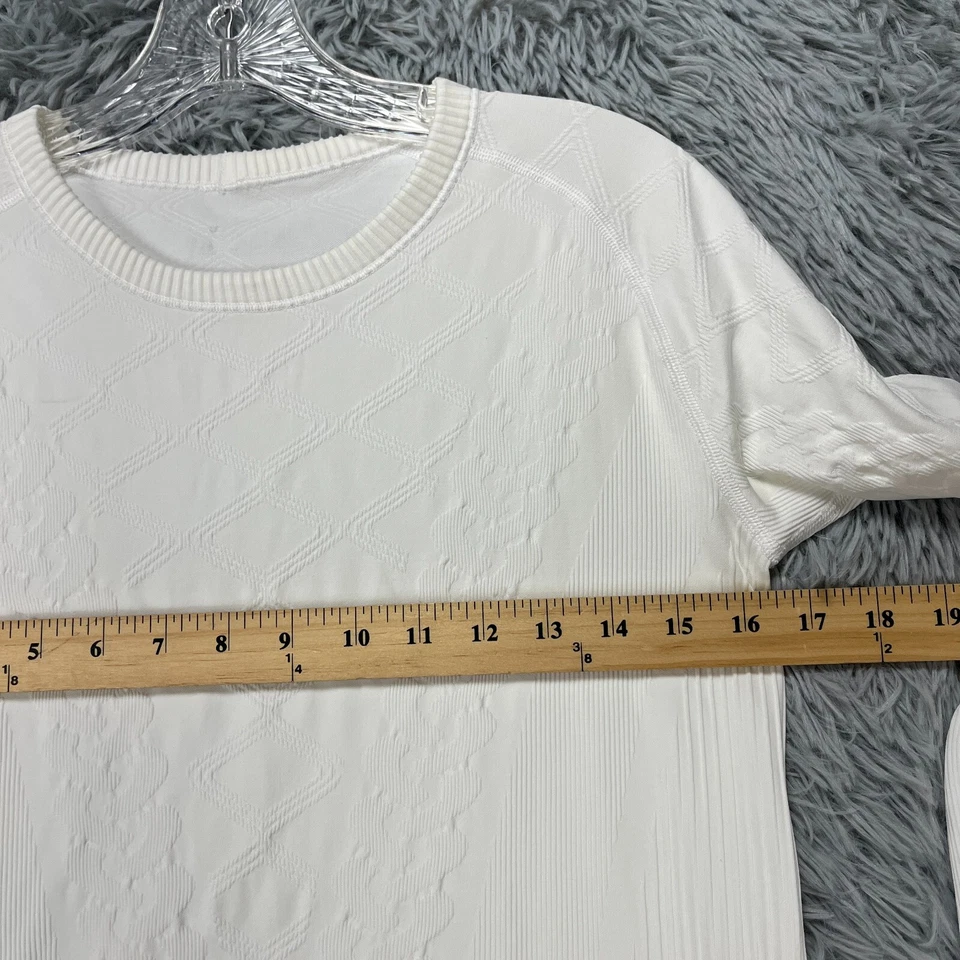 Pullover Lululemon Rest Less para mujer 6? Correr deportivo elástico LS con textura marfil Foto 4 de 4