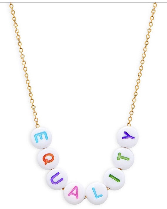 Eye Candy LA Luxe Necklace Equality Rainbow Bead Chain LGBTQ+ Colorful Retro NWT