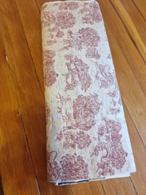 15 Yard Bolt Textiles Art Film Fabric Pastoral Village Life Toile Dk Rose Beige