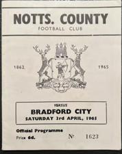 1964 .1965. Notts County v Bradford City