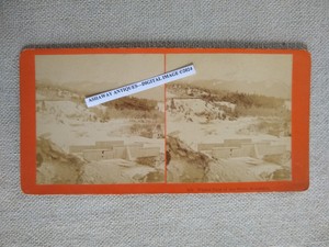 1870s SV of Small WOOD BRIDGE on FROZEN CREEK in WHITE MOUNTAINS NH Kilburn Bros