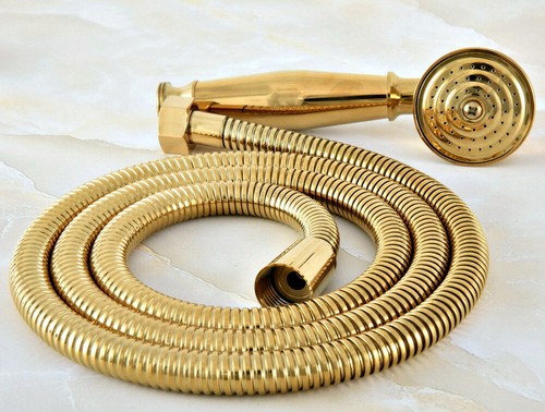 Pulverizador de mano de mano de oro pulido de mano de baño con manguera de 1,5 m - Imagen 5 de 6