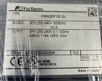 FUJI FRN30F1S-2J Frenic eco Inverter Drive 3PH Removed From