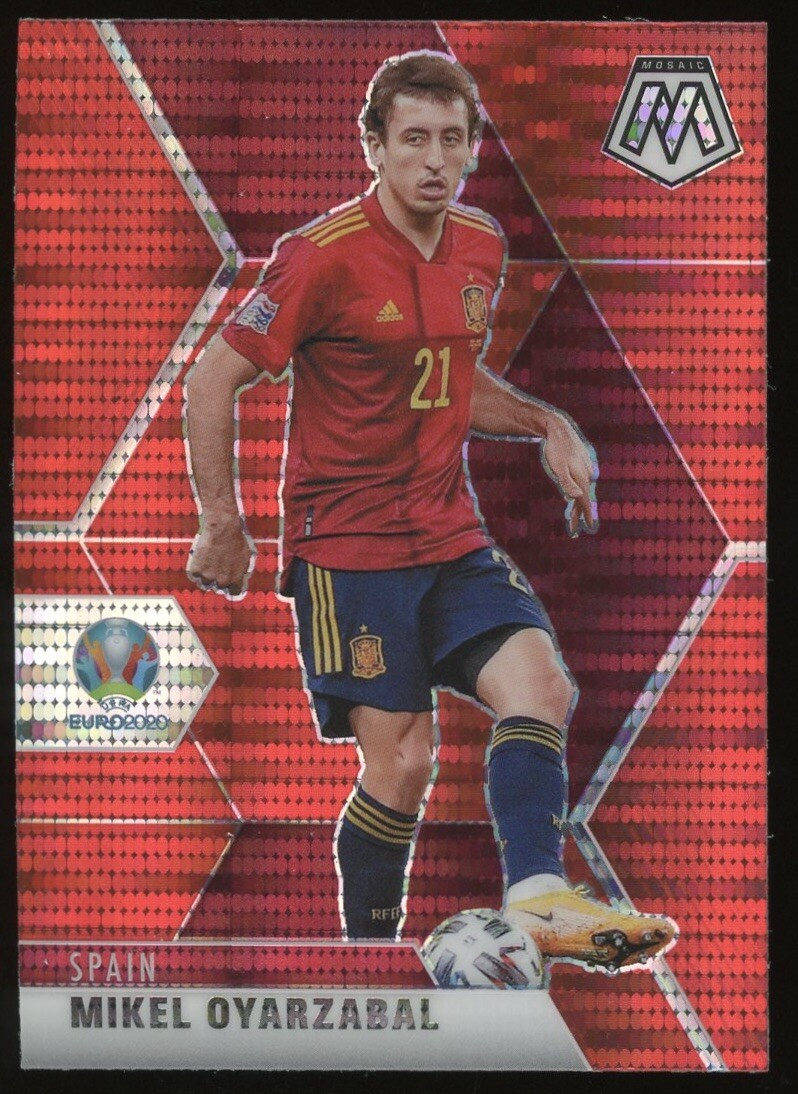 2020-21 Panini Mosaic UEFA Euro 2020 Red Pulsar Prizm Mikel Oyarzabal #169 Spain