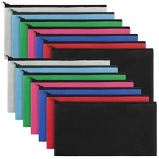 14 Pack Money Bank Bags with Zipper Security Bank Deposit Money Pouch Multico