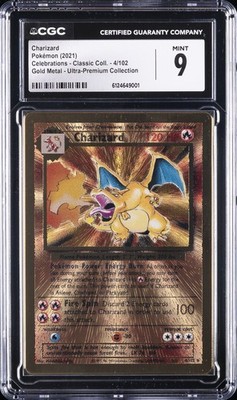 pokemon celebrations gold metal charizard card 4/102 ultra premium collection 2021 CHARIZAR lowpopping Charizard - Pokemon (2021) -