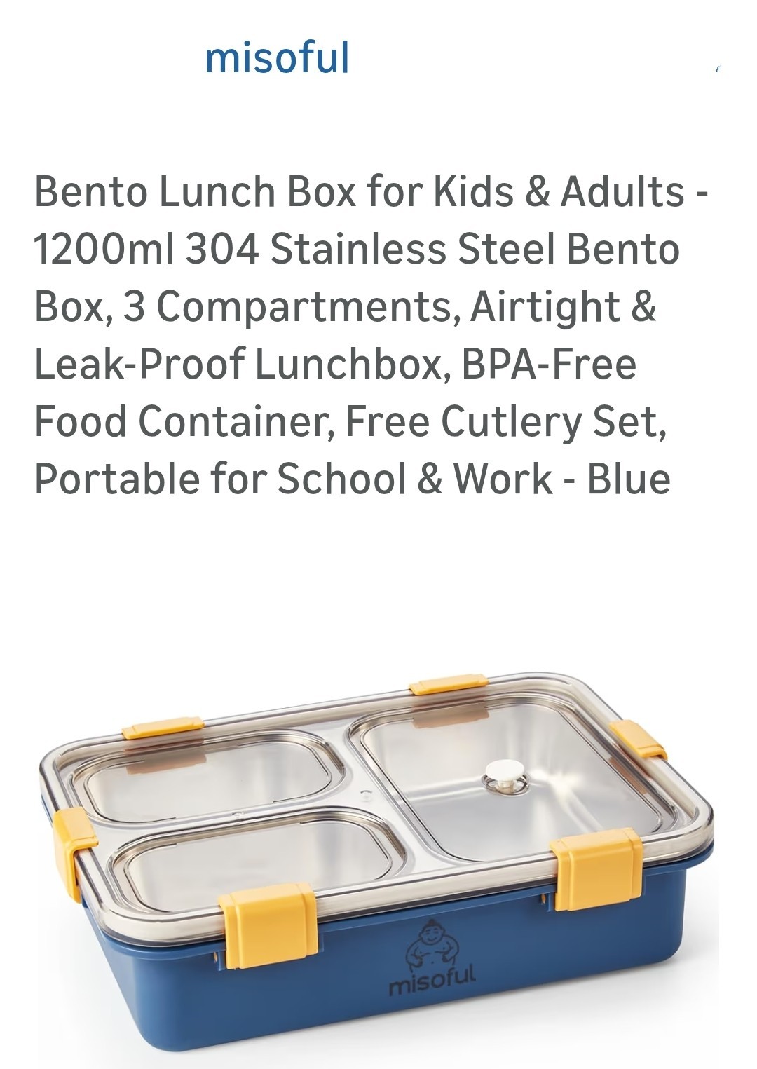 For Kids & Adults - 1200ml 304 Stainless Steel Bento...