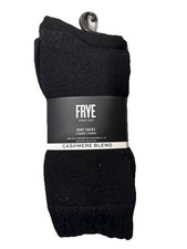 Frye Cashmere Blend Boot Crew Socks 2 Pair Women 5-10 Black Ribbed Welt NEW!