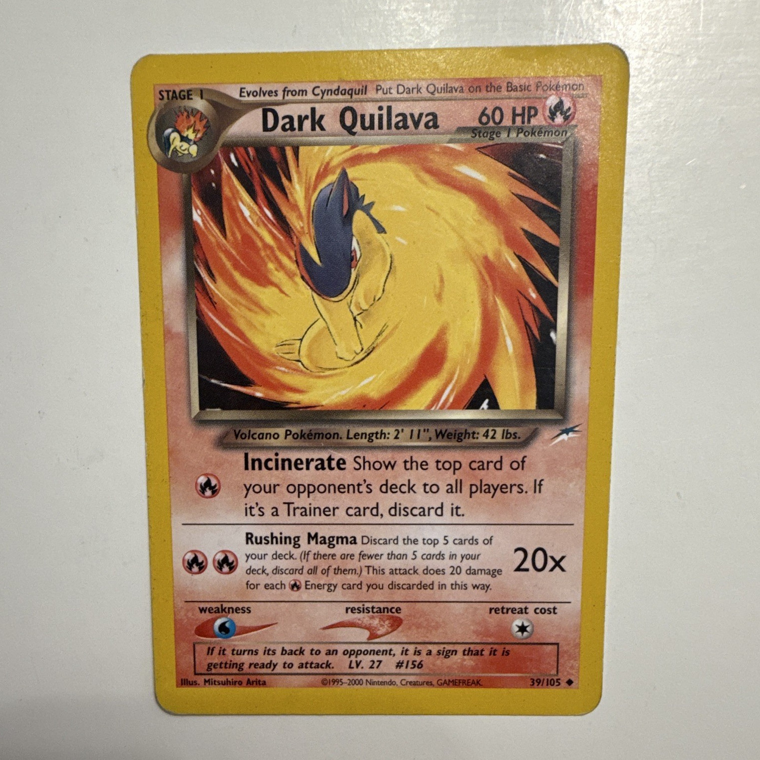 Pokémon TCG Dark Quilava 39/105 Neo Destiny Unlimited Regular Uncommon 60 HP