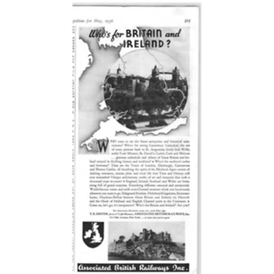 1936 Print Ad Associated British Railways World Famous Train Britain to Ireland!
