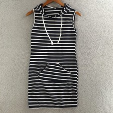 Unbranded Dress Womens S Hoodie Sleeveless Striped Pullover Pocket Casual Blue