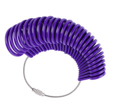*UK Sizes* British English 27Pc A-Z Purple Finger Sizer Ring Measure Gauge Tool